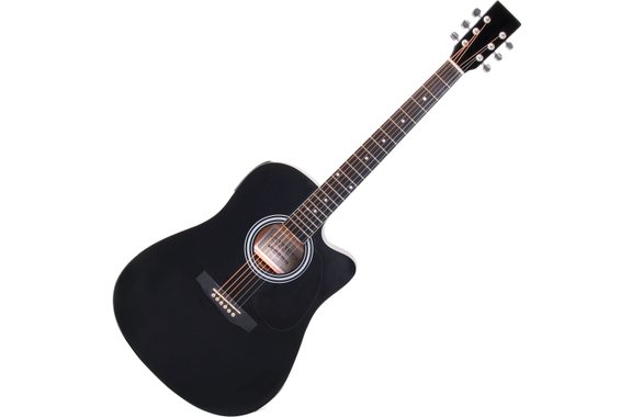 Classic Cantabile WS-10BK-CE Guitare Western noire avec micro image 1