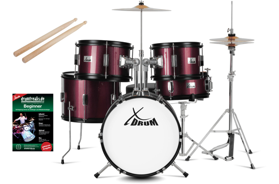 XDrum Junior Pro Kinder Schlagzeug Red inkl. Schule image 1