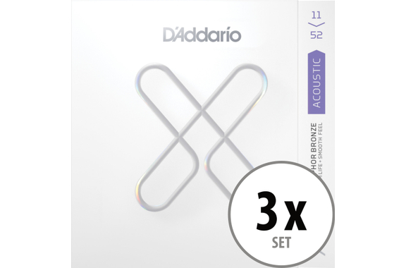 D'Addario XS Phosphor Bronze 11-52 Custom Light 3x Set image 1