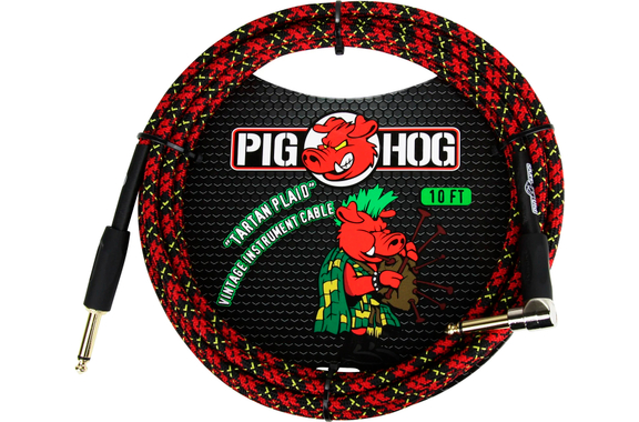 Pig Hog "Tartan Plaid" Instrumentenkabel 3m Winkel image 1