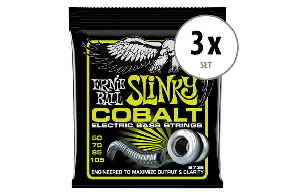 Ernie Ball 2732 Regular Slinky Cobalt Bass 3-Pack image 1