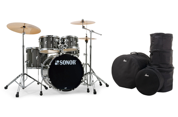 Sonor AQX Studio Black Midnight Sparkle Taschen Set image 1