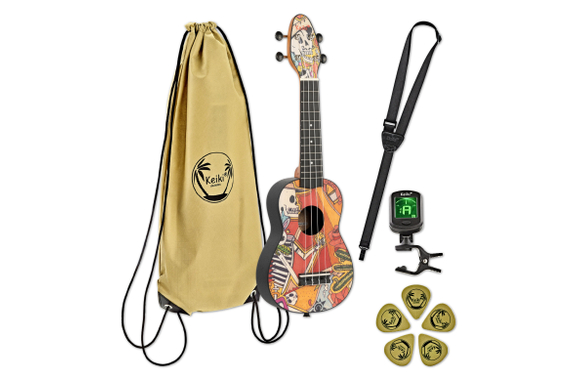 Ortega K2-EM Keiki Sopraan Ukulele Pack "El Muerto" image 1