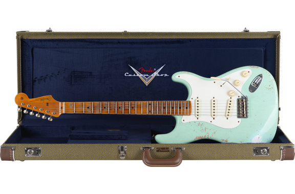 Fender Custom Shop 2024 Collection Time Machine '57 Stratocaster Heavy Relic Aged Surf Green image 1