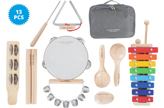 Classic Cantabile Starter Set Percussione per Bambini 13 Pezzi image 1