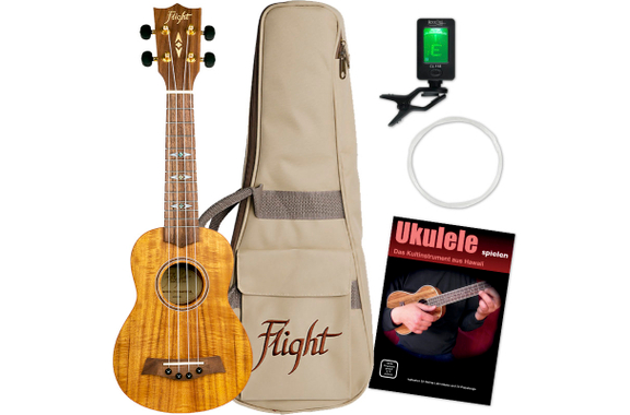 Flight DUS440 Acacia Soprano Ukulele Set image 1