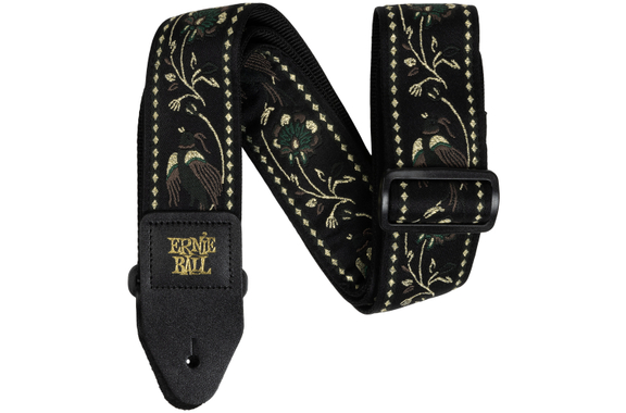 Ernie Ball 5372 Jaquard Strap Black Pleasant Pheasant image 1