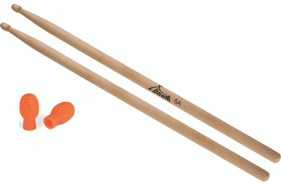 XDrum 5A Wood Drumsticks Practice Tip Set image 1