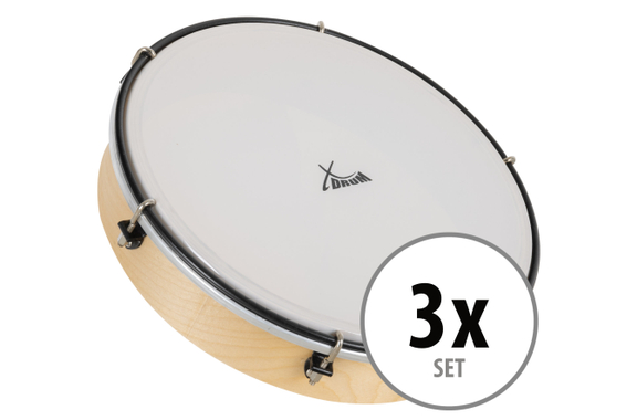 XDrum HTM-12K 12" Handtrommel met kunststofvel 3x set image 1