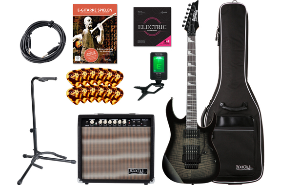 Ibanez GRG320FA-TKS Transparent Black Sunburst Set image 1
