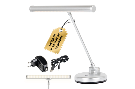 Showlite WW LED Pianoleuchte Silber matt image 1