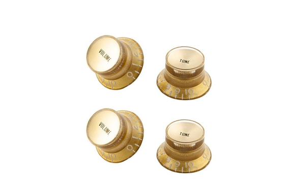 Gibson Top Hat Knobs Gold w/ Gold Insert 4 pc. image 1