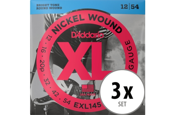D'Addario EXL145 Heavy Plain 3rd 3x Set image 1