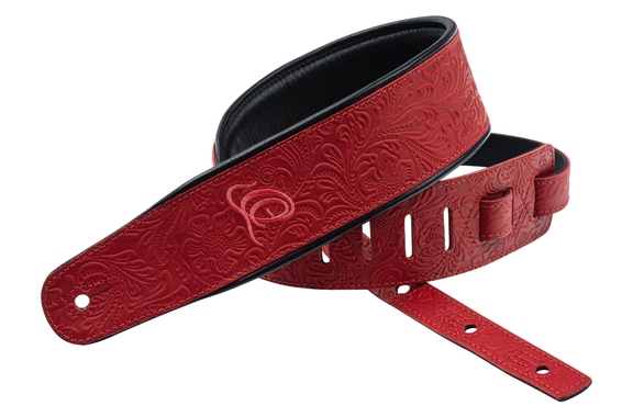 Ortega OSBY-3 Guitar Strap Genuine Leather Byzantine Fire image 1