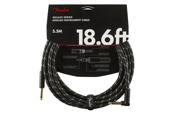 Fender Deluxe Series Cable Angled 5.5m Black Tweed image 1