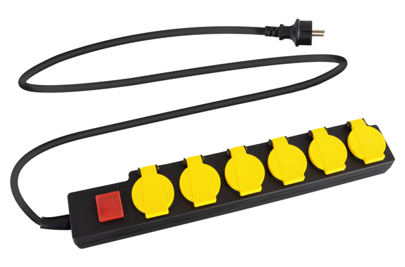 Stagecaptain OPSS-6 YE 6-voudige Outdoor-Stekkerdoos met Schakelaar IP44 image 1