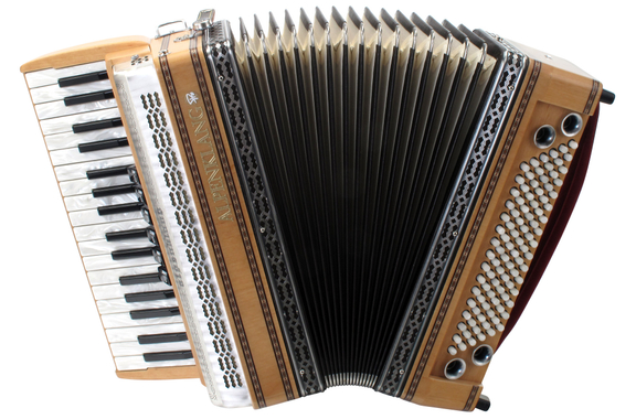 Alpenklang Pro Accordeon III 96 Toets-Steierse Els, witte Balg image 1