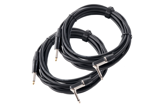 Pronomic Stage INST-A-6 Instrument Cable Right-Angle Plug 6 m Black 2x Set image 1