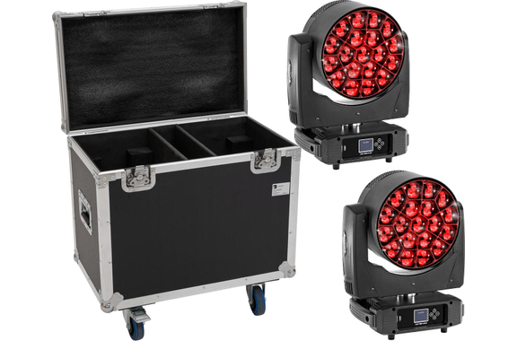 Eurolite Set 2x LED TMH-H380 Beam/Wash/Flowereffekt + Flightcase mit Rollen image 1