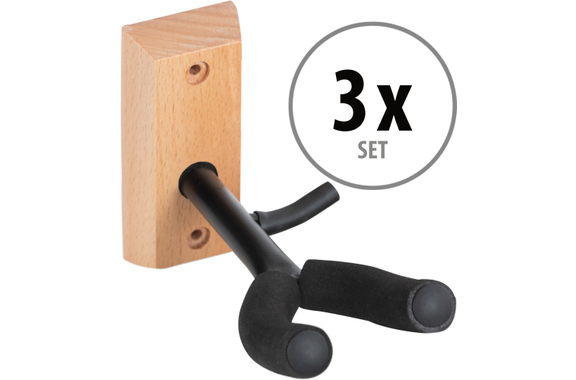 Classic Cantabile Supporto A Muro Per Violino In Legno Set Da 3 image 1