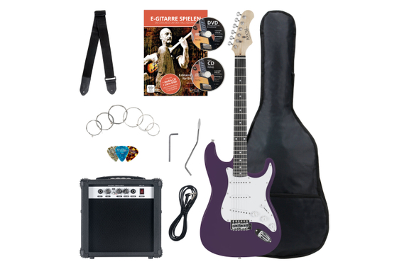 Rocktile Banger's Pack Set de Guitares Électriques, 8 pièces Violet image 1