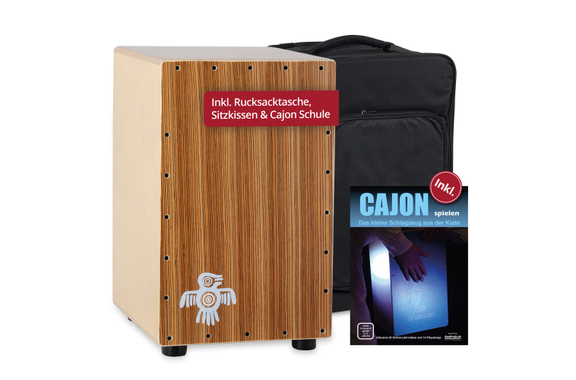 XDrum CP-484 Cajon Peruana Zebrano Set inkl. Cajonschule image 1