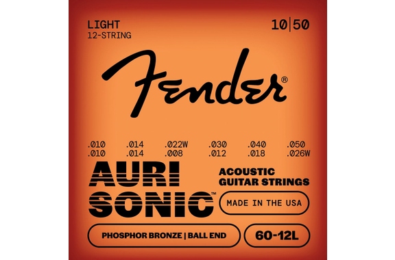Fender AuriSonic 60-12L Phosphor Bronze Western 12-String 010-048 image 1