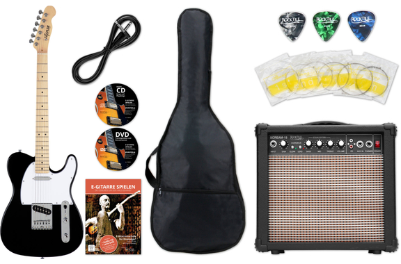 Shaman Element Series TCX-100B Guitare Électrique Noire Set Débutant image 1
