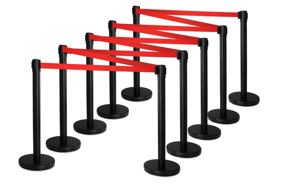 Stagecaptain PLS-200B Barrier Post Crowd Control System Black 10x Set image 1