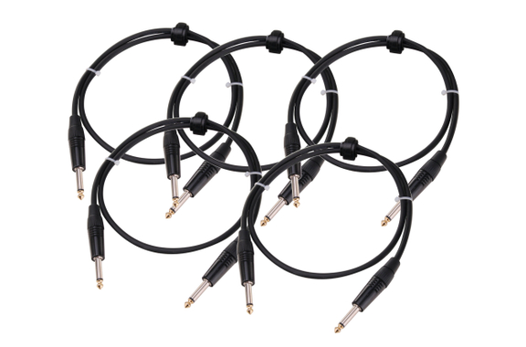 Pronomic Stage INST-0.5 Instrument Cable Jack 0.5m Black 5x Set image 1