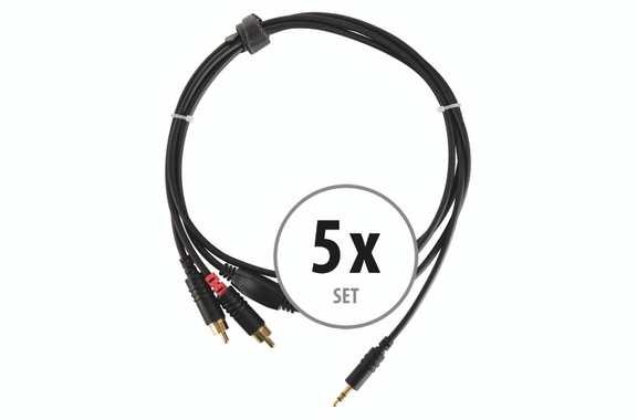 Pronomic Stage J3RC-1,5m Câble Audio 3,5mm Stereo Jack/Cinch 1,5m noir lot de 5 image 1