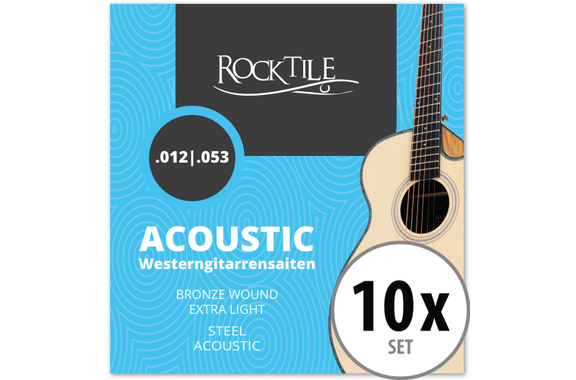Cuerdas Rocktile para Guitarra Western Light Paquete de 10 image 1
