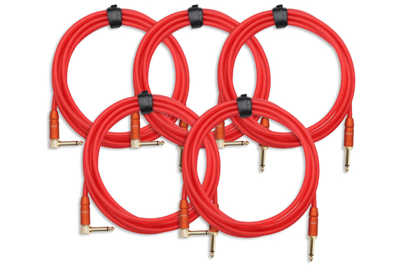 Pronomic Trendline INST-3R Cable de Instrumento 3m rojo 5x Set image 1