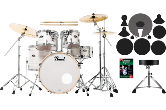 Pearl Export EXX705NBR/C777 Drumkit Slipstream White Beginner Set image 1