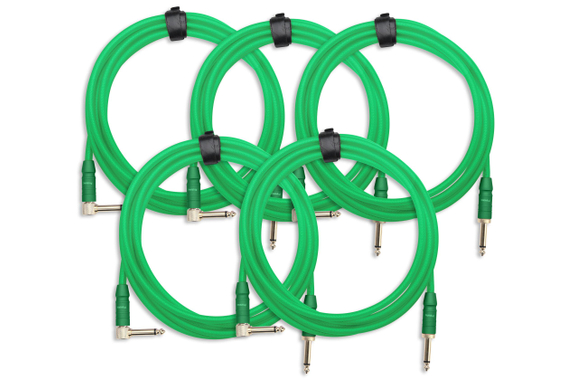 Pronomic Trendline INST-3NG Cable de Instrumento 3m verde Set de 5 image 1