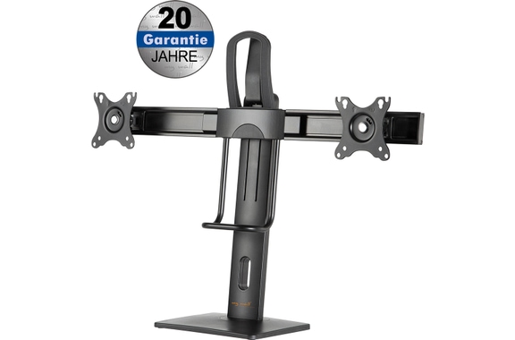 my wall HL 19 Support De Bureau Réglable En Hauteur Avec Système À Ressort Pour 2x Écrans Plats image 1