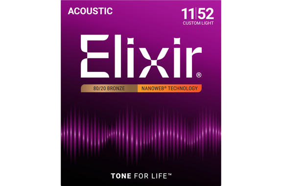 Elixir 11027 Acoustique 80/20 Nanoweb Custom Light image 1