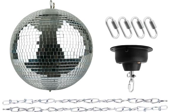 Showgear Mirror Ball Spiegelkugel 30 cm Set image 1