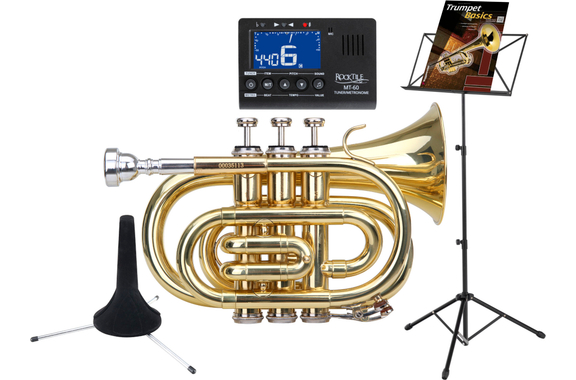 Classic Cantabile TT-400 Bb-Taschentrompete Messing Starter Set image 1
