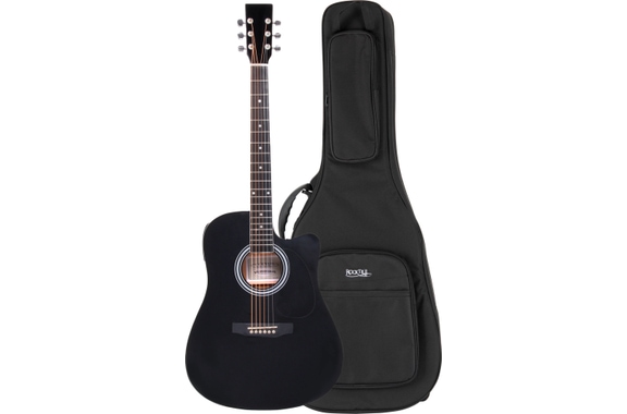 Classic Cantabile WS-10BK-CE Western Guitar Gigbag Set image 1