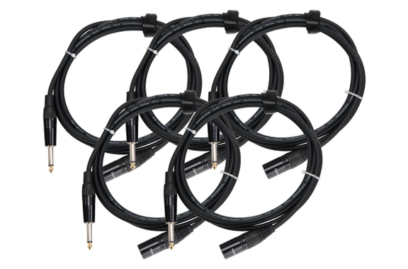 Pronomic Stage JMXM-2.5 Câble Audio Mono Jack/XLR 2,5m Noir Lot de 5 image 1