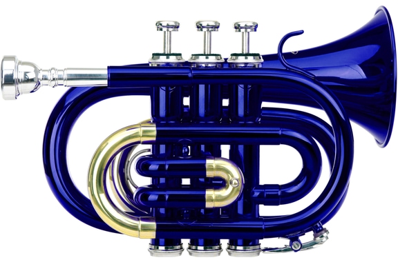 Classic Cantabile Brass TT-400 Bb Pocket Trompet blauw image 1