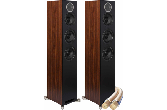 ELAC Debut Reference DFR52 Floorstanding Speakers Pair Black/Walnut image 1