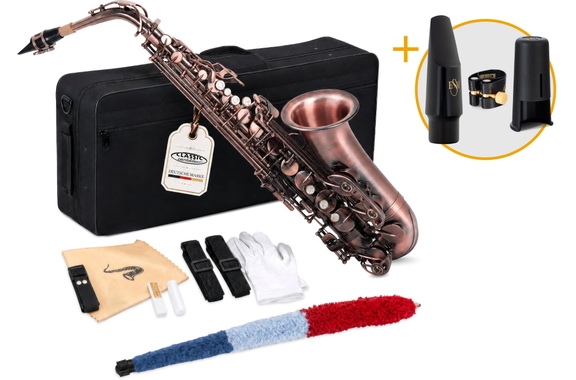 Classic Cantabile Winds AS-450 Antique Red Alto Saxophone ESM Set image 1