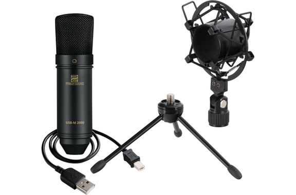 Pronomic USB-M 2000 BK Podcast condensatormicrofoon image 1