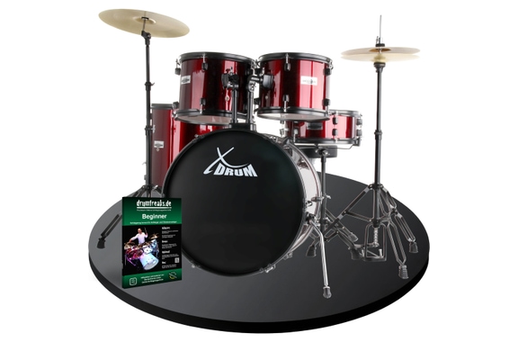 XDrum Rookie 22" Standard Set Batteria Completa Ruby Red incl. Scuola image 1