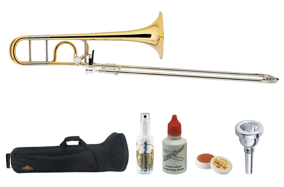 Lechgold QP-17GL Quartposaune Goldmessing Deluxe Set image 1