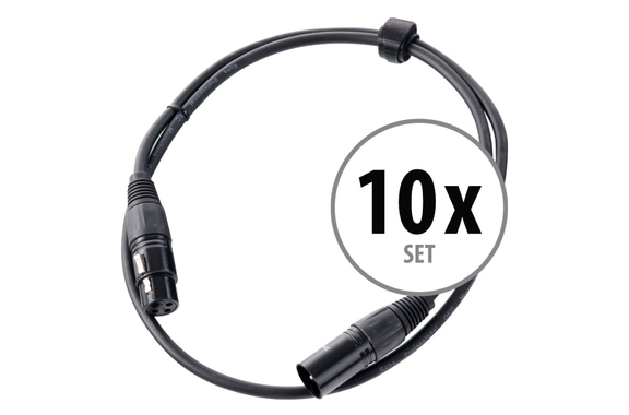 Pronomic Stage XFXM-1 Microfoonkabel XLR 1 m Zwart 10-delige Set image 1