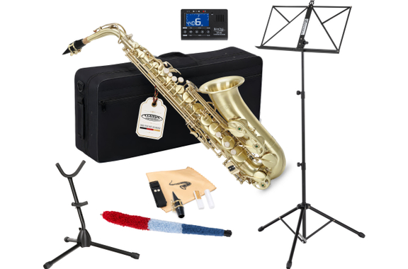 Classic Cantabile Winds AS-450 Brushed Eb Alto Saxophone Set image 1
