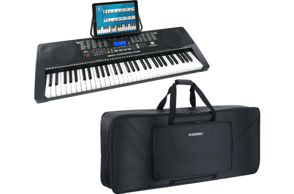McGrey LK-6150 Teclado de 61 Teclas con Teclas Luminosas y Set de Funda con MP3-Player image 1